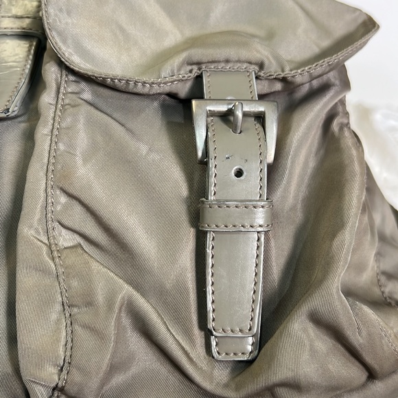 Authentic PRADA Gray Nylon and Leather Backpack Bag Purse - Picture 15 of 16